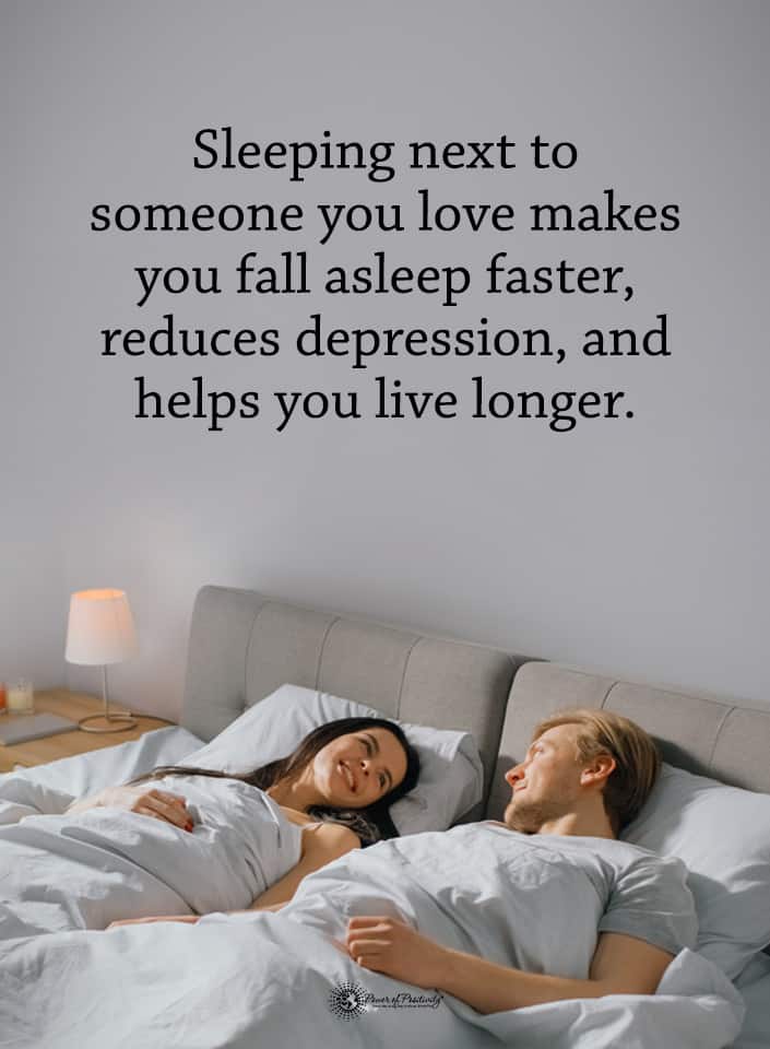 sleeping next to someone you love