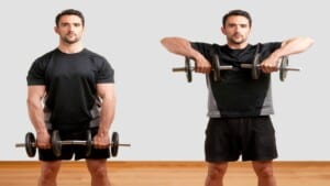 upright row with dumbbells